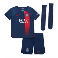 Camiseta Paris Saint-Germain Nuno Mendes #25 Primera Equipación para niños 2023-24 manga corta (+ pantalones cortos)